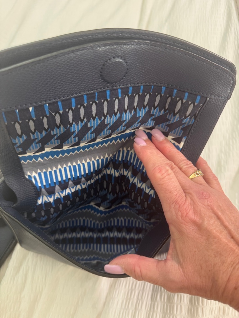 Vera Bradley Navy and Black Pebbled Leather Crossbody - Picture 11 of 11